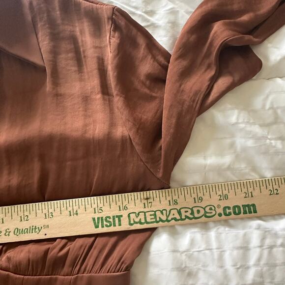 Urban Outfitters Womens Phoebe Corset Dress Size M Satin Metallic Party Copper - Picture 8 of 11